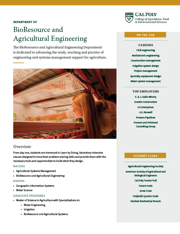 Departments & Majors College of Agriculture, Food and Environmental